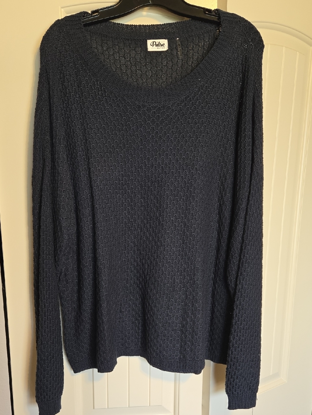 Pulse Navy Scoop Neck Knit Sweater